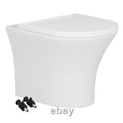 Rimless Wall Hung Toilet Pan & Seat with 1.10m Concealed Cistern Frame WC Unit