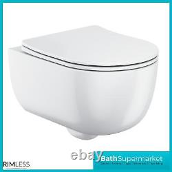 Rimless Wall Hung Toilet Pan + Soft Close Toilet Seat