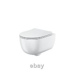 Rimless Wall Hung Toilet Pan + Soft Close Toilet Seat