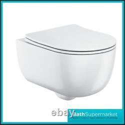 Rimless Wall Hung Toilet Pan + Soft Close Toilet Seat