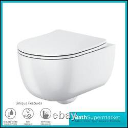 Rimless Wall Hung Toilet Pan + Soft Close Toilet Seat