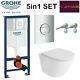 Rimless Wall Hung Toilet Pan With Grohe Wc Frame And Soft Close Seat Bathroom