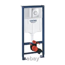 Rimless Wall Hung Toilet Pan With Grohe Wc Frame And Soft Close Seat Bathroom