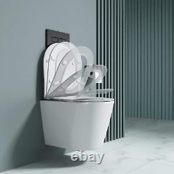 Rimless Wall Hung Toilet, Short Projection, WC Pan with Soft Close Seat