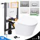Rimless Wall Hung Toilet & Vitra 0.75m Low Concealed Cistern Frame Curve Plate