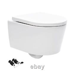 Rimless Wall Hung Toilet & VITRA 0.75m Low Concealed Cistern Frame Round Plate