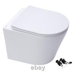 Rimless Wall Hung Toilet & VITRA 1.27m Concealed WC Cistern Frame Curve Plate