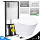 Rimless Wall Hung Toilet & Vitra 1.27m Concealed Wc Cistern Frame Square Plate