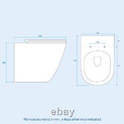 Rimless Wall Hung Toilet White Ceramic + Ultra Slim Soft Close Seat Cover Wila