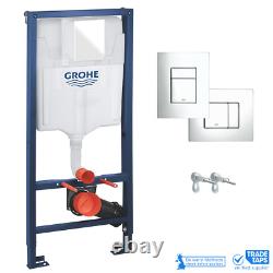 Rimless Wall Hung Toilet with GROHE 1.13m Concealed Cistern Frame & Plate Set