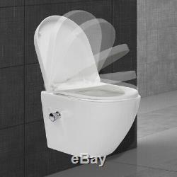 Rimless toilet back to wall soft close seat wall hang toilet WC bowl and bidet