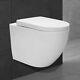Rimless Toilet Pan Ceramic Back To Wall Soft Close Seat Wall Hang Toilet Wc Bowl