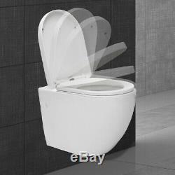 Rimless toilet pan ceramic back to wall soft close seat wall hanging toilet WC
