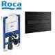 Roca 0.82m Concealed Cistern Wc Frame With Compact Rimless Wall Hung Toilet Pan