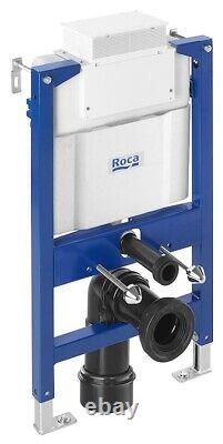 Roca 0.82m Concealed Cistern Wc Frame With Compact Rimless Wall Hung Toilet Pan