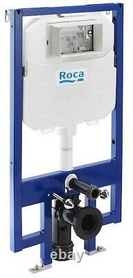 Roca Compact 80mm Concealed Cistern Wc Frame Black Rimless Wall Hung Toilet Pan