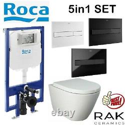 Roca Compact 80mm Concealed Cistern Wc Frame Resort Rimless Wall Hung Toilet Pan