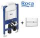 Roca Duplo 0.82m Wall Hung Toilet Frame Dual Flush Cistern + Chrome Flush Plate