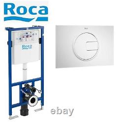 Roca Duplo 1.12m Concealed Cistern Wc Frame With Rimless Wall Hung Toilet Pan