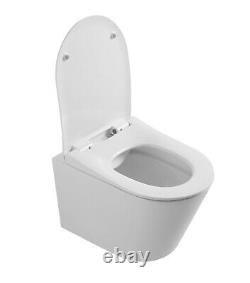 Roca Duplo 1.12m Concealed Cistern Wc Frame With Rimless Wall Hung Toilet Pan