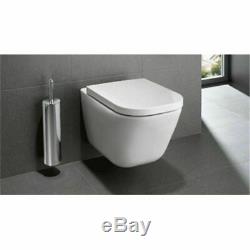 Roca Frame + Flush Plate + Roca Gap Rimless Wall Hung Toilet Pan Soft Close Seat