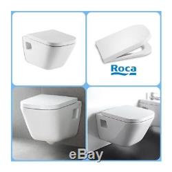Roca Gap Set Pack Wall Hung Wc Toilet Pan With Soft Close Seat Horizontal Outlet