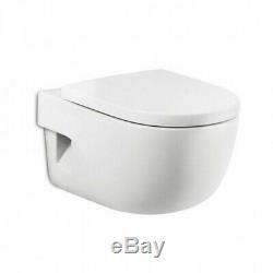 Roca Meridian-N Compact Vitreous china wall-hung toilet with Roca soft close lid