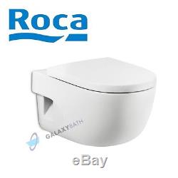 Roca Meridian Set Wall Hung Wc Toilet Pan With Soft Close Seat Horizontal Outlet