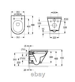 Roca Round Compacto Rimless Wall Hung Toilet- A34H0N3000
