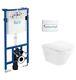 Roca The Gap Round Rimless Wall-hung Wc & Frame Bundle Special 5 In 1