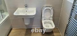 Roca The Gap Set Of Wall Hung Wc Toilet, Basin And Semi Pedestal