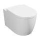Round Wall Hung Toilet Pan Rimless With Soft Close Seat