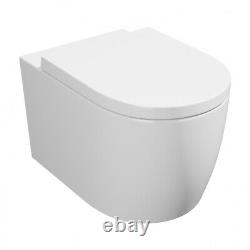 Round Wall Hung Toilet Pan Rimless With Soft Close Seat