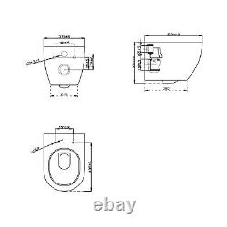 Round Wall Hung Toilet UF Slim Soft Close Seat 0.82M Concealed Cistern Frame Set
