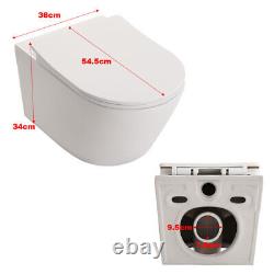 Split/Wall-hung Toilet Sitting WC Pan White Ceramic Washdown Soft Close Seat