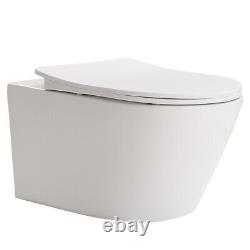 Split/Wall-hung Toilet Sitting WC Pan White Ceramic Washdown Soft Close Seat