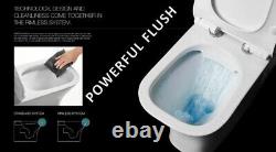 Square Rimless Wall Hung Toilet Pan, Seat & 1.1m Concealed Cistern Frame WC