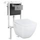 Square Short Projection Soft Close Wall Hung Toilet Cistern Frame Flush Plate