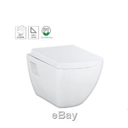 Square Short Projection Soft Close Wall Hung Toilet Cistern Frame Flush Plate