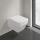 Square Soft Close Seat Bathroom Toilet Pan Ceramic Wall Hung Rimless