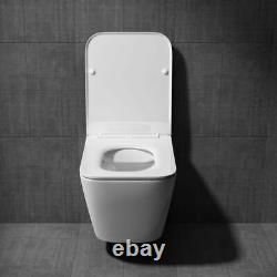 Stylish Bathrooms Toilet WC Pan Ceramic Wall Hung with Soft Close Seat Range