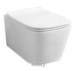 TECE 8cm SLIM TOILET FRAME +FLUSH PLATE +WALL HUNG RIMLESS WC +SOFT CLOSING SEAT