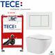 Tece Wc Short Frame 82cm Flush Plate Compact Rimless Wall Hung Toilet Soft Closi