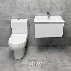 Talula Mino Wall Hung Vanity Unit + City Space Toilet WC Freestanding Bath Suite