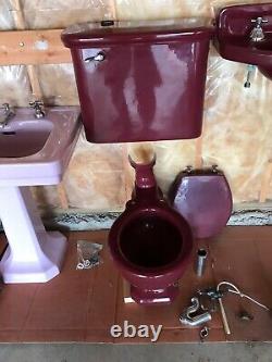 Tang Red American Standard Wall Hung Sink And Monaco Toilet
