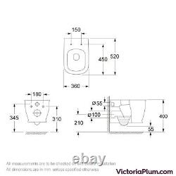 The Bath Co. Beaumont wall hung toilet with soft close seat