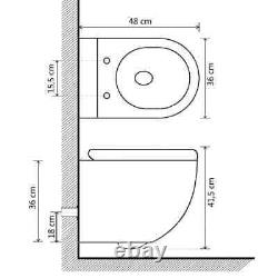 Tidyard Wall Hung Rimless Toilet with Bidet Function Ceramic Comfort Height W0C3