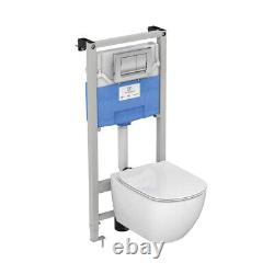 Toilet Frame And Concealed Cistern Chrome Water Saving 6L Wall-Mounted