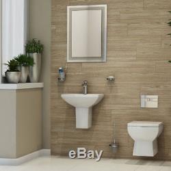 Toilet WC Basin Bathroom Suite Wall Hung BTW Semi Pedestal 2 Two Piece Pan Sink