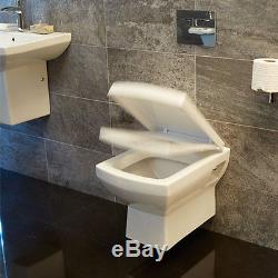 Toilet WC Basin Bathroom Suite Wall Hung BTW Semi Pedestal 2 Two Piece Pan Sink